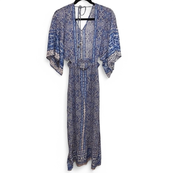 Surf Gypsy Paisley Maxi Dress Swim Cover-Up with open back size small - Picture 3 of 16